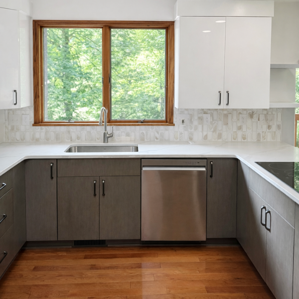 wood flooring installation in kitchen